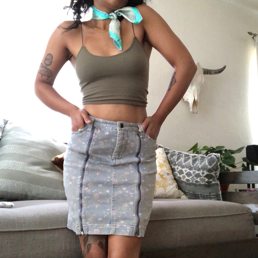 Kimchi Blue High Waist Denim Pencil Skirt - Picture 2 of 4